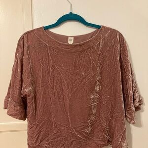 GAP Women's Pink Mauve Velvet Top